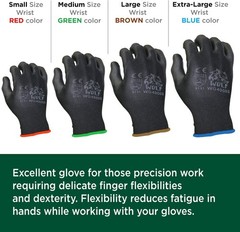 WOLF Waterproof Work Gloves – Polyurethane Coated for Enhanced Grip (Pack of 12)