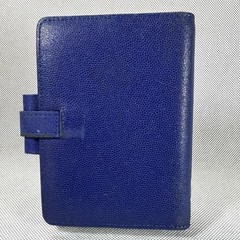 Filofax Leather Notebook 5 Hole Blue Piccadilly M5 Size Cover Used From Japan