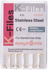 10Pks Dental K Files #15 Endodontic Endo K-Files Stainless Steel Root Canal Hand