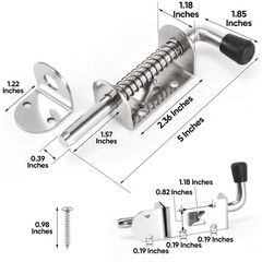 BANCHELLE Spring Loaded Latch Pin with Pin Receiver and Screws 2 PCS | 304 St…