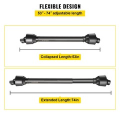 Uimoso PTO Driveshaft 1-3/8″ 6 Spline/Round T4 Black 51-74″ for Tractor