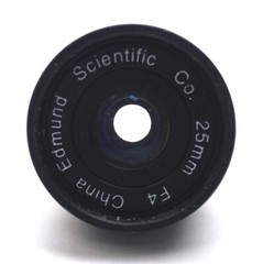 Edmund Scientific A55-325 Machine Vision Camera Lens, 25mm FL, f/4, C-Mount