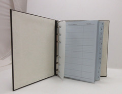 Address Book Leather Cover 6 Ring Binder Graphic Image Dark Brown