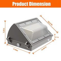 6 Pack 125W LED Wall Pack Light with Dusk-to-Dawn, Commercial Security Lighting
