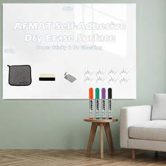 White Board Dry Erase Paper, 48″ X 36″ Whiteboard Wallpaper, with 4 Markers, Sta