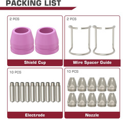 2026 ARCCAPTAIN AG-60 Plasma Cutter Torch Consumables 24Pcs .040” SG-55