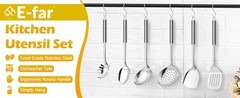 6-Piece Cooking Utensils Set, Stainl Steel Kitchen Utensils,