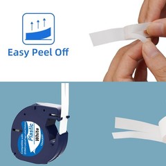10PK Dymo LetraTag Refills White Plastic 91331 for LetraTag Label Maker LT-100H