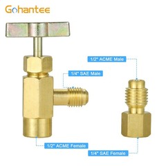 R134A Can Tap, Puncture R134a Refrigerant Dispenser with Tank Adapter for 1/4…