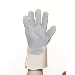 Mcr Safety 1700L Leather Gloves, Cowhide, Safety Cuff, Wing Thumb, Full Finger,