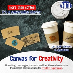 MT Products 16 oz Paper Coffee Cups with Lids and Sleeves – Set of 30