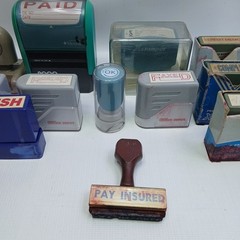 Office Stamp Lot 12 Xstamper & Office Depot PAID, RECEIVED, POSTED, CONFIDENTIAL