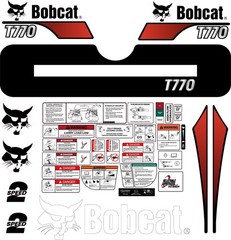 Fits Bobcat T770 Decal Kit Skid Steer / safety decals 3M VINYL / FREE SHIPPING