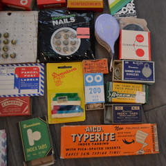 Vintage Office Supplies Lot Dennison Avery Empire Deco Room Tacks Nails Willow