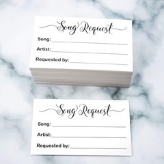 100 Song Request Cards Play Song at Wedding Reception Prom Dance Party Band D…