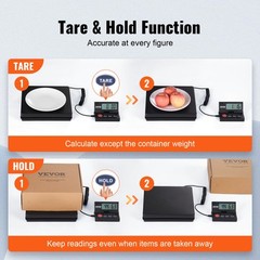 VEVOR Shipping Scale Digital Postal Scale 110 lbs x 0.07 oz. AC/DC Package LCD