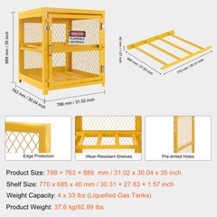 VEVOR Horizontal Cylinder Storage Cabinet 4x33lb Capacity Propane Storage Cage