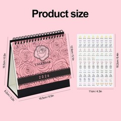 Koqye Desk Calendar 2025-2026 July to December 2026, Small 6.5*6.5inch, Pink