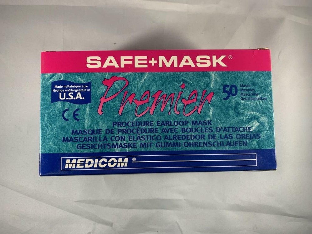 MEDICOM SAFE+MASK 50 PCS 3PLY PREMIER FACE MASK ASTM LEVEL 1 PFE &BFE 95% PINK