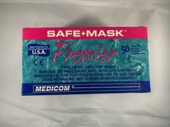 MEDICOM SAFE+MASK 50 PCS 3PLY PREMIER FACE MASK ASTM LEVEL 1 PFE &BFE 95% PINK