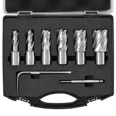 VEVOR Annular Cutter Set HSS Magnetic Drill Bits 6 PCS Weldon Shank 1″ Depth