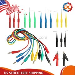 22Pcs Automotive Back Probe Kit Multimeter Test Leads Alligator Clips Wire Tool-