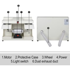 Dental Lab 550W Polishing Lathe Machine 2800rpm with LED Light 2 Big Covers USA