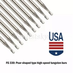 Dental Carbide Burs Tungsten Steel Bur FG# 330 245 Pear for High Speed Handpiece