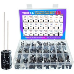 630 Pcs 24 Value Aluminum Electrolytic Capacitor Assortment Kit 0.1μF-1000μF
