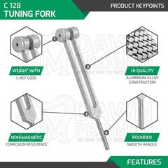 3 Pcs C128 C256 C512 Tuning Fork Set ENT Surgical Medical Instruments