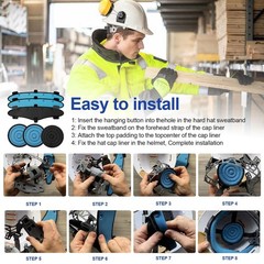 Hard Hat Top Pads and Sweatbands for Safety Helmet Reusable Washable Liners