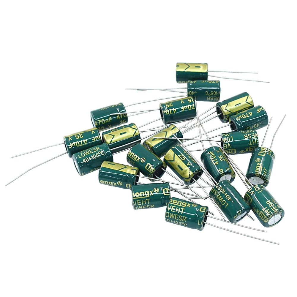 Hordion 20PCS 25V 470UF Electrolytic Capacitor, 0.31×0.47in High Frequency Alumi