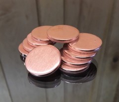 Copper Disk Circle Blanks 1″ Diameter 1/8” Thick 10 Pieces Disc Discs Disks
