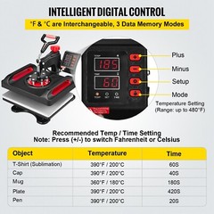 Heat Press Machine Sublimation Machine 15 x 12 Inch 11 In 1 Kit Heat Press