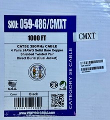 Vertical Cable 059-486/CMXT UTP CAT5E LSZH Direct Burial Waterproof Black 230 ft