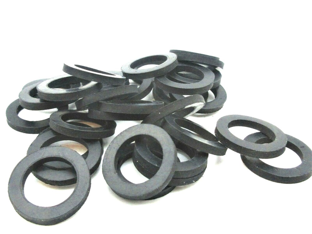 Rubber Flat Washers 5/8″ ID x 1″ OD x 1/8″ Thick Black Various Pack Sizes