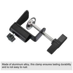 0.49″ Hole Dia. Universal C-Clamp Desk Clamp for Table Lamp Mic Arm, Black