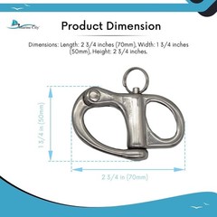 MARINE CITY 316 Grade Stainless Steel Fixed Bail Snap Shackle with Quick…