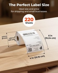 4″x6″ Direct Thermal Printer Label, Shipping Labels Compatible with Rollo, Ja…