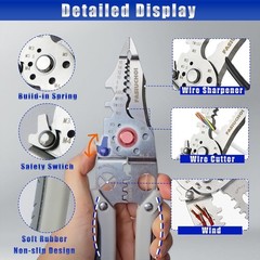 Multi-Function Wire Stripper Tool Electrical,9-In-1 Wire Cutter&Wire Crimping To