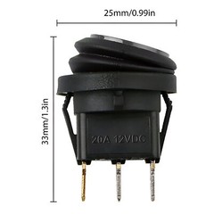 3-Pack LED Rocker Toggle Switches 12V 20A ON/OFF IP 65 Waterproof For Car, Boat