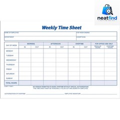 Weekly Time Sheet, 1-Part, 5.5 x 8.5 Inches, Blue/White, 100 Sheets Per Pad, …