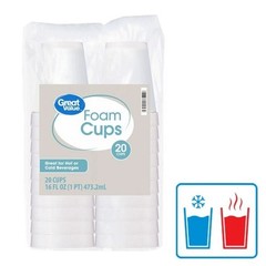 Foam Cups 16 oz 3 Pack of 20 Disposable Coffee Cups Insulated Hot Drink Cups