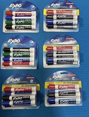 EXPO Assorted COLOR , Low Odor Dry Erase Markers Chisel Tip New (lot of 52)