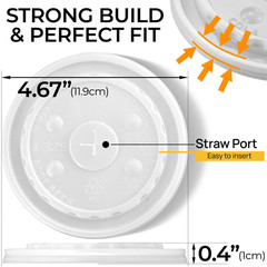 32 Oz Styrofoam Cups with Lids (25 Pack) Large Foam Cups for Hot and Cold Drinks