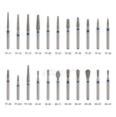 100pcs Dental Diamond Burs For High Speed Handpiece Medium Friction Grip 1.6mm