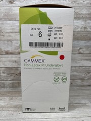 Non-Latex PI Underglove Surgical Glove Gammex *1 CASE* Size: 6 *See Date*4-24*