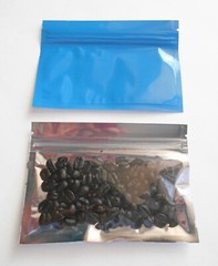 100 Pack – Blue/Clear, Mylar Re-Sealable Zip & Lock Bag 5″x3.5″ Scent Proof Bags