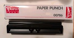 Sparco Full-Size Adjustable 3-Hole Paper Punch with Centering Gauge, #00786