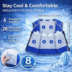 Cooling Vest for Men Women, Ice Vest with Reusable Ice Packs Ice Jacket for Work